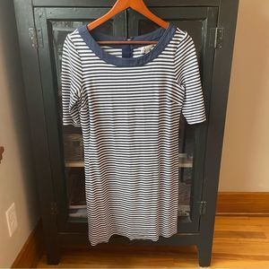 BANANA REPUBLIC SCOOP NECK STRIPED DRESS SZ 12